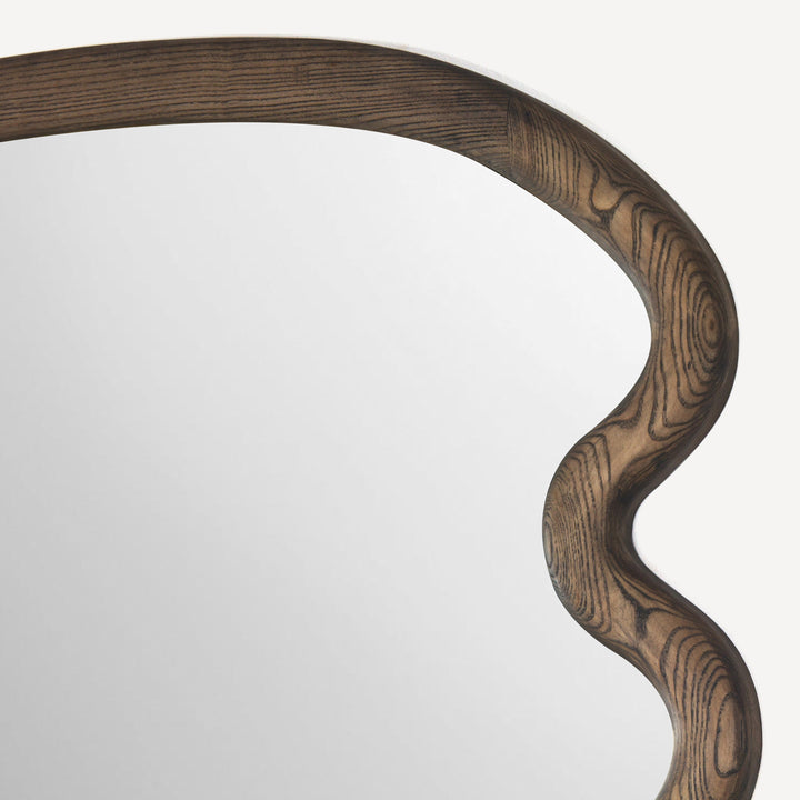 Whimsical Twist Walnut Wall Mirror