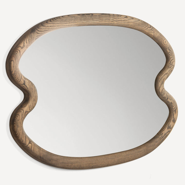 Whimsical Twist Walnut Wall Mirror