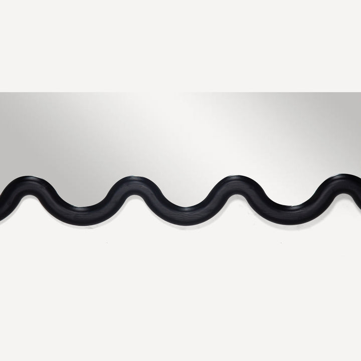 Whimsical Wave Wall Mirror - Ebony Hue