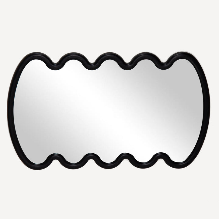 Whimsical Wave Wall Mirror - Ebony Hue