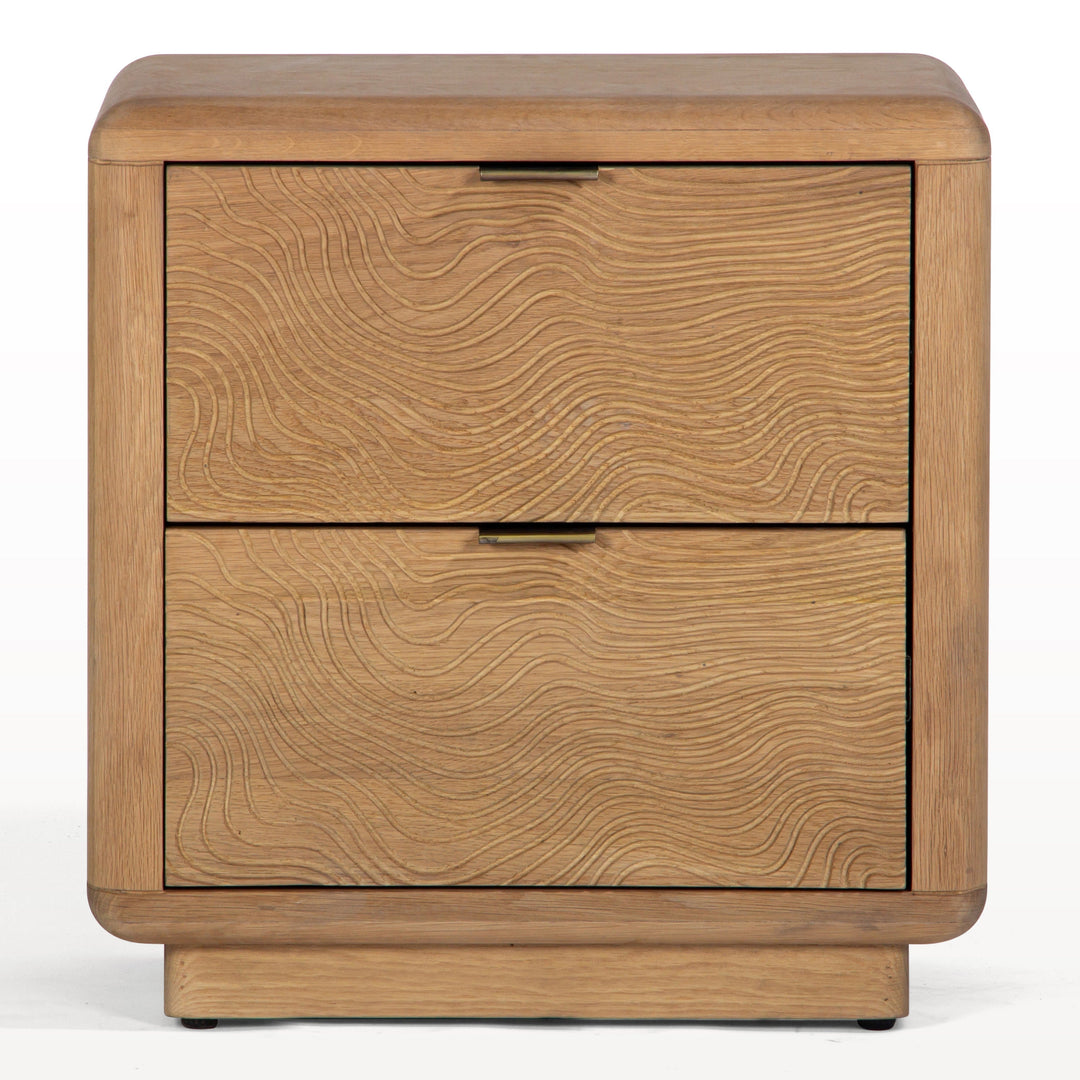 Whispering Waves Solid Wood Bedside Chest