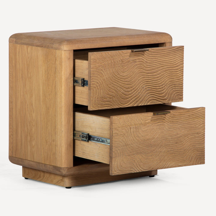 Whispering Waves Solid Wood Bedside Chest