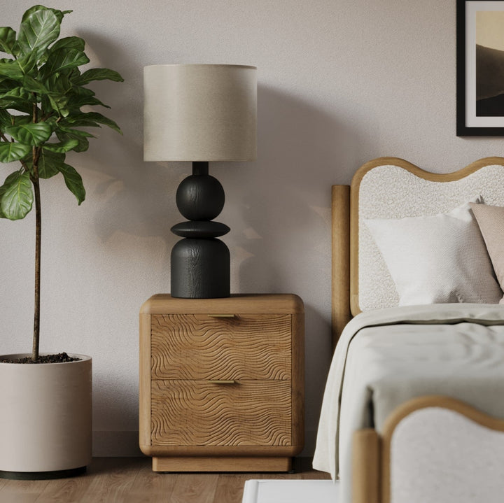 Whispering Waves Solid Wood Bedside Chest