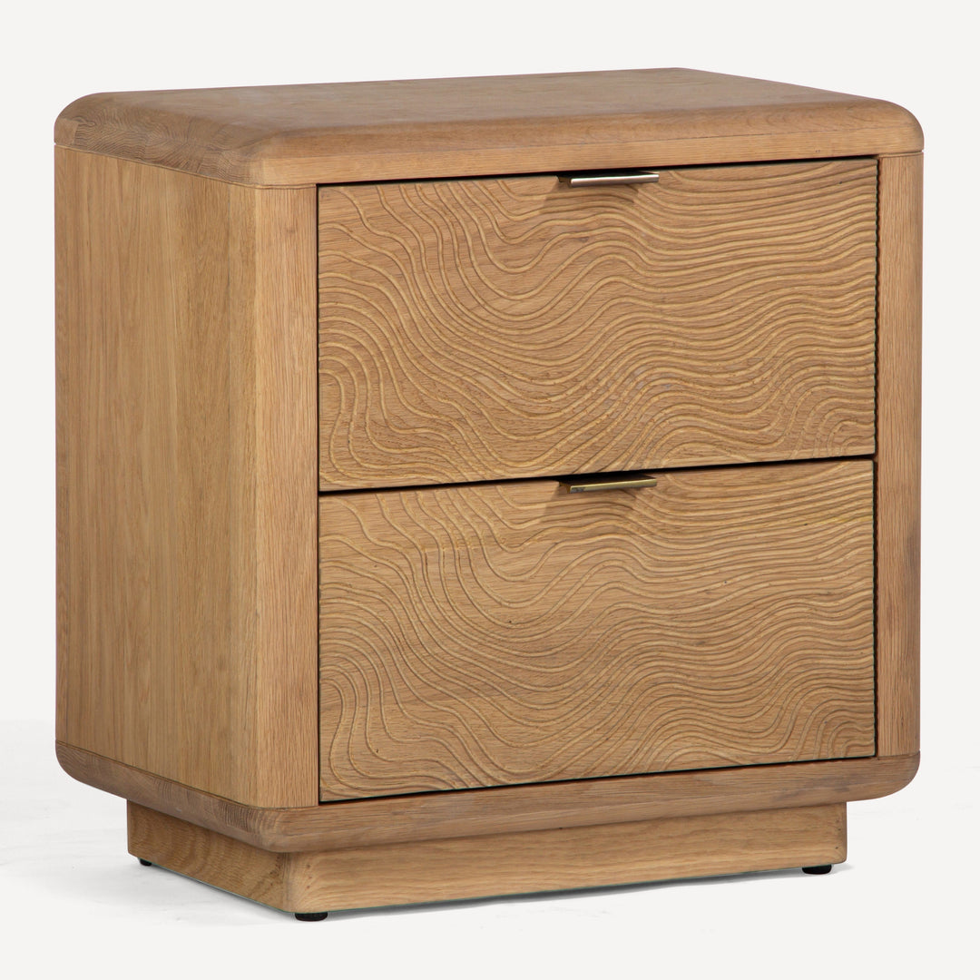Whispering Waves Solid Wood Bedside Chest