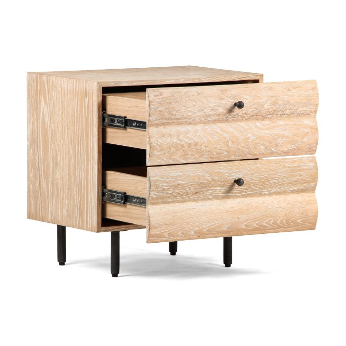 Solstice Curve Modern Oak Nightstand