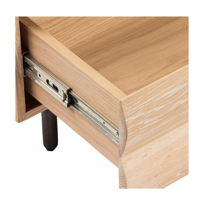 Solstice Curve Modern Oak Nightstand