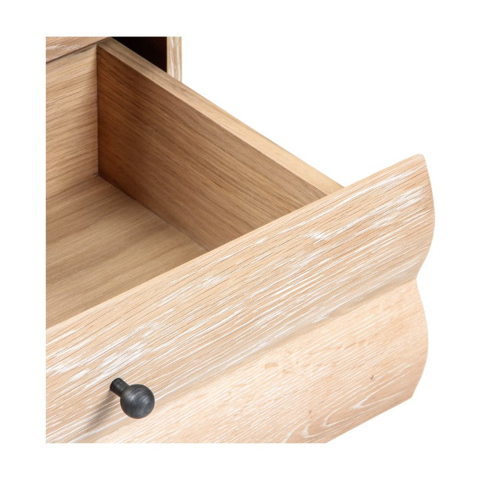 Solstice Curve Modern Oak Nightstand