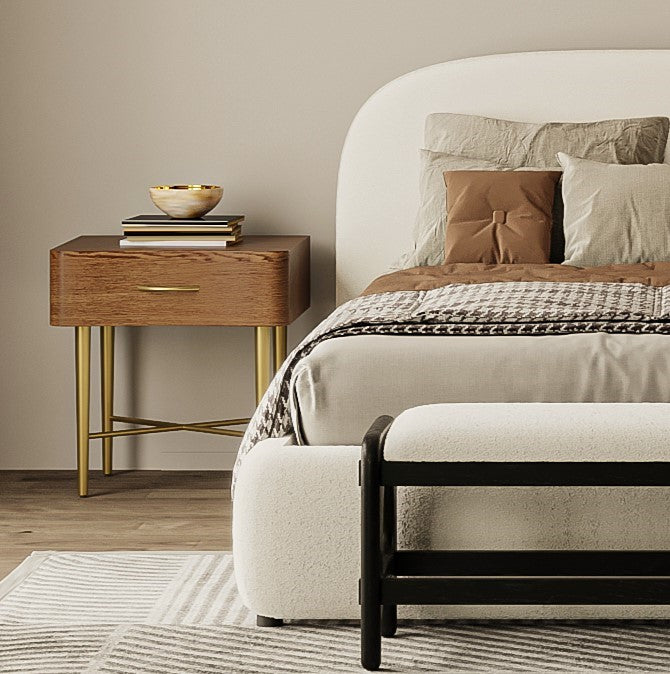 Chic Contemporary Solid Oak Side Table