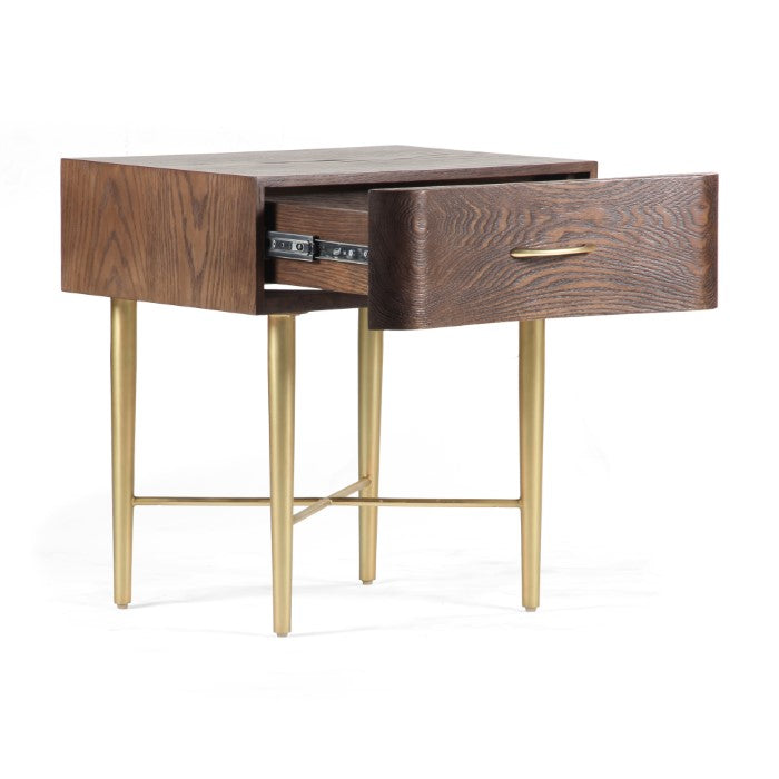 Chic Contemporary Solid Oak Side Table