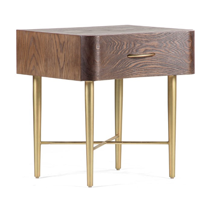 Chic Contemporary Solid Oak Side Table