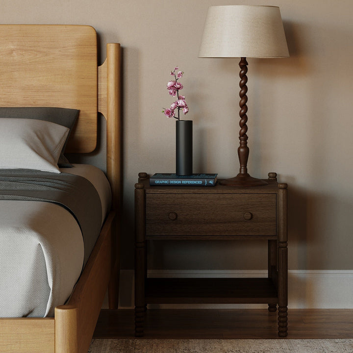 Modern Vintage Oak Nook Nightstand