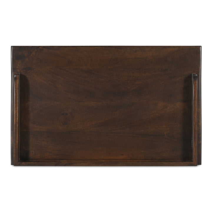 Sophisticated Mango Wood & Brass Nightstand with Shelf