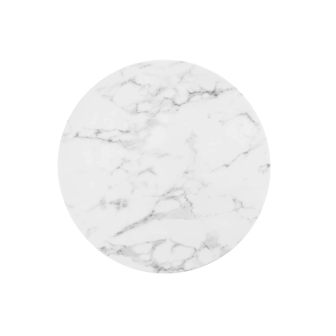 Pila 28" Round Artificial Marble Bar Table