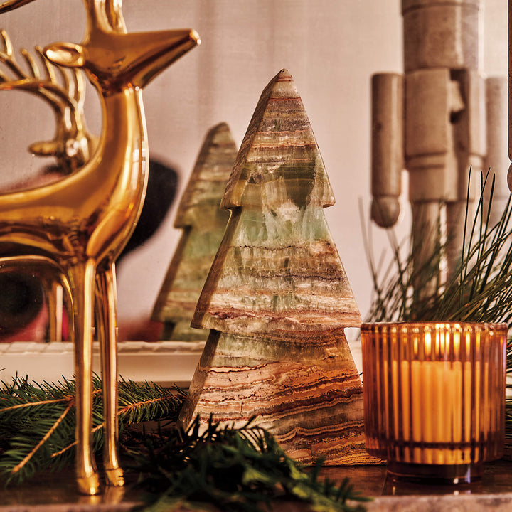 Ezra Amber Glass Tealight Candle Holder