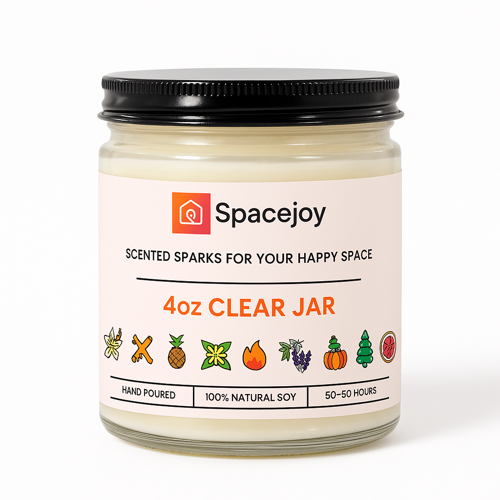 4oz Clear Jar Candle with Black Lid