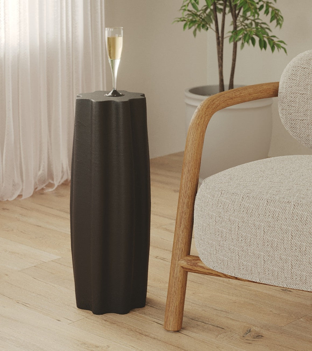 Concrete Sculpt Sip Stand - Ebony