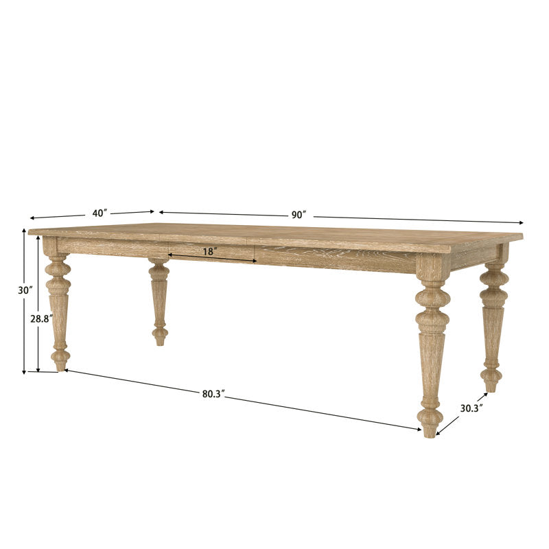 Crain Norene Extendable Solid Wood Dining Table