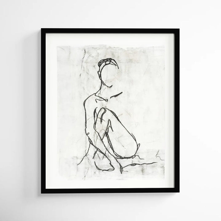 Embellished Nude Contour Sketch II - by Ethan Harper