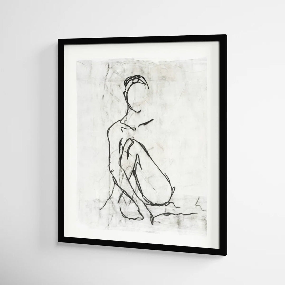 Embellished Nude Contour Sketch II - by Ethan Harper