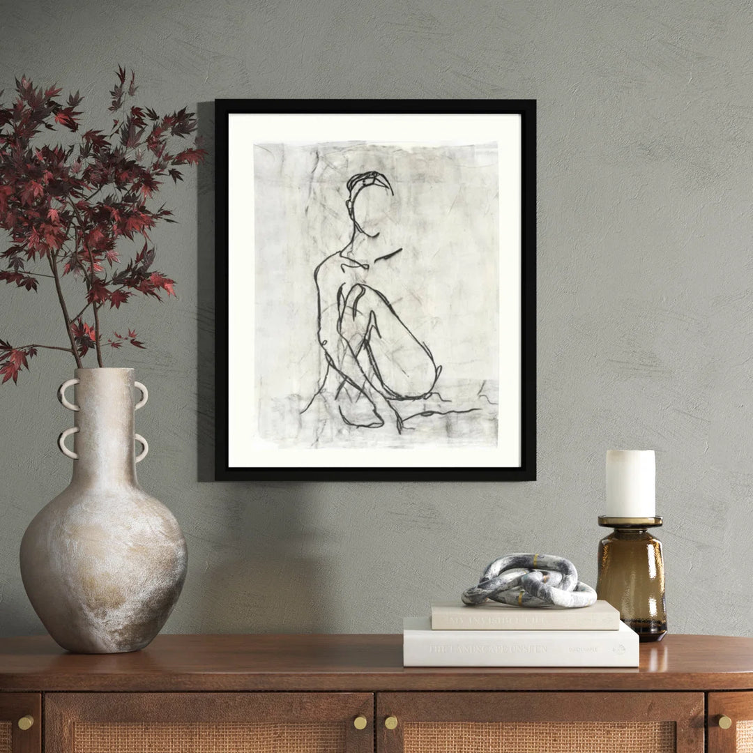 Embellished Nude Contour Sketch II - by Ethan Harper