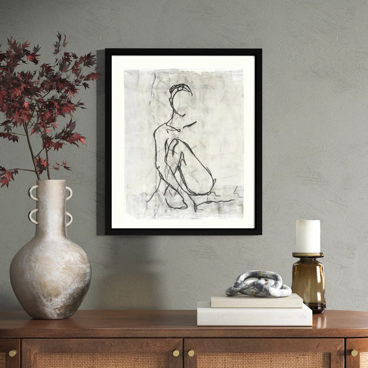 Embellished Nude Contour Sketch II - by Ethan Harper