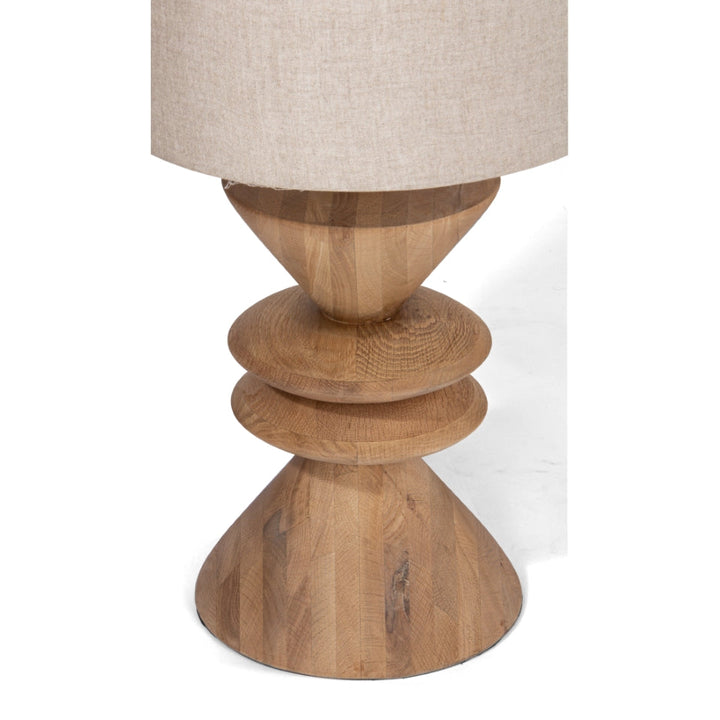 Sunset Grove Table Light - Artisanal Oak and Linen