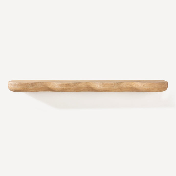 Whimsical Spiral Oak Floating Shelf - Compact
