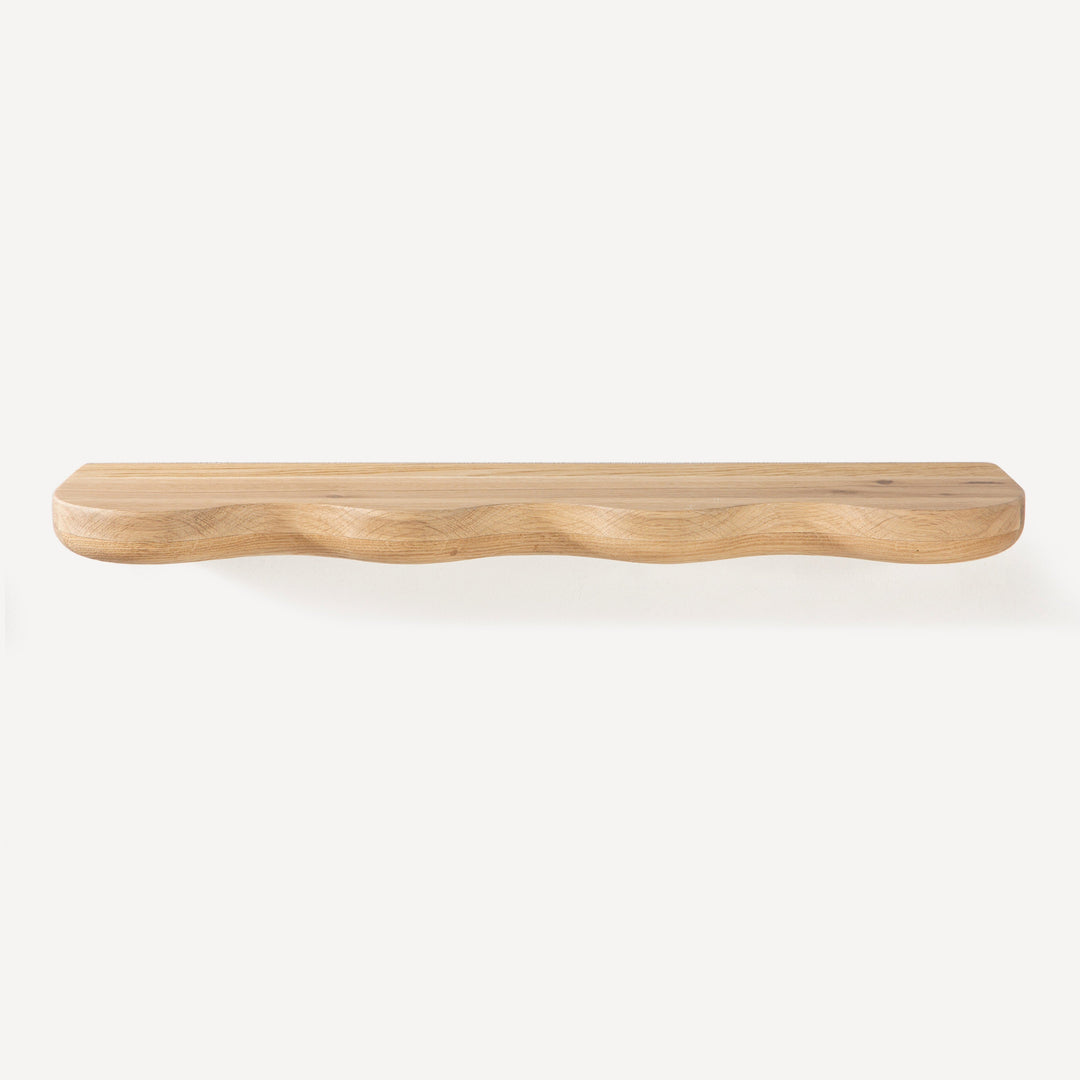 Whimsical Spiral Oak Floating Shelf - Compact