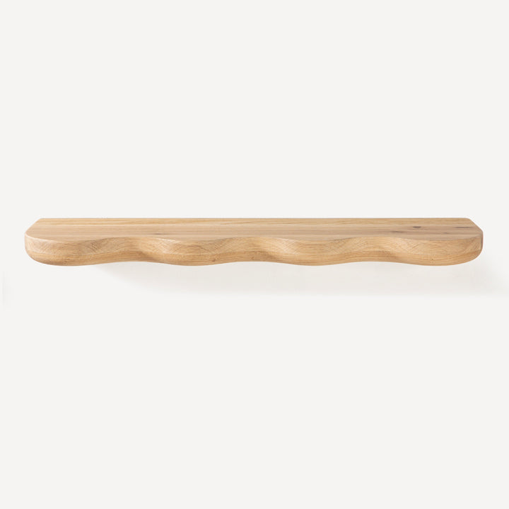 Whimsical Spiral Oak Floating Shelf - Compact