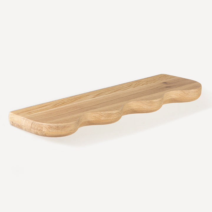 Whimsical Spiral Oak Floating Shelf - Compact