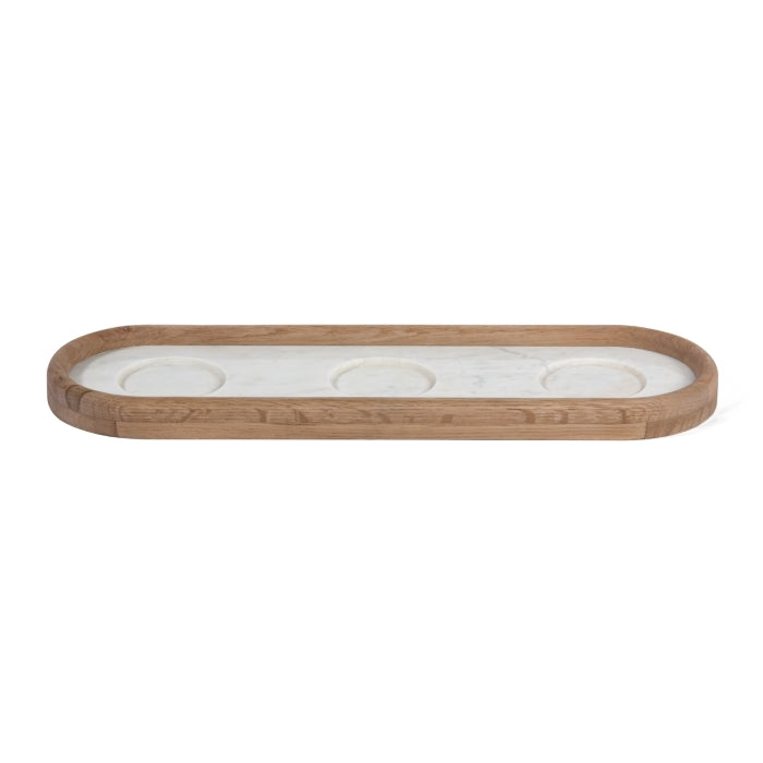 Modern Marble & Oak Candle Nest