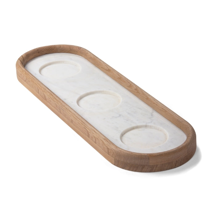 Modern Marble & Oak Candle Nest