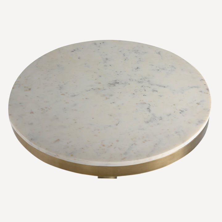 Brass-Accented Stone Bistro Table
