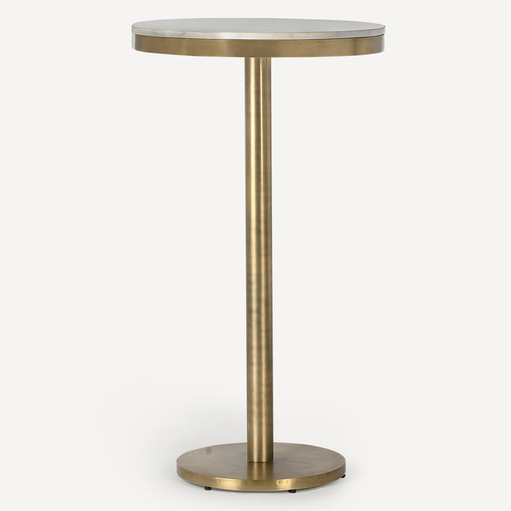 Brass-Accented Stone Bistro Table