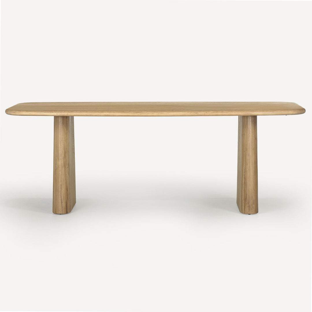 Eco-Charm Oak Dining Table - Graceful Contours