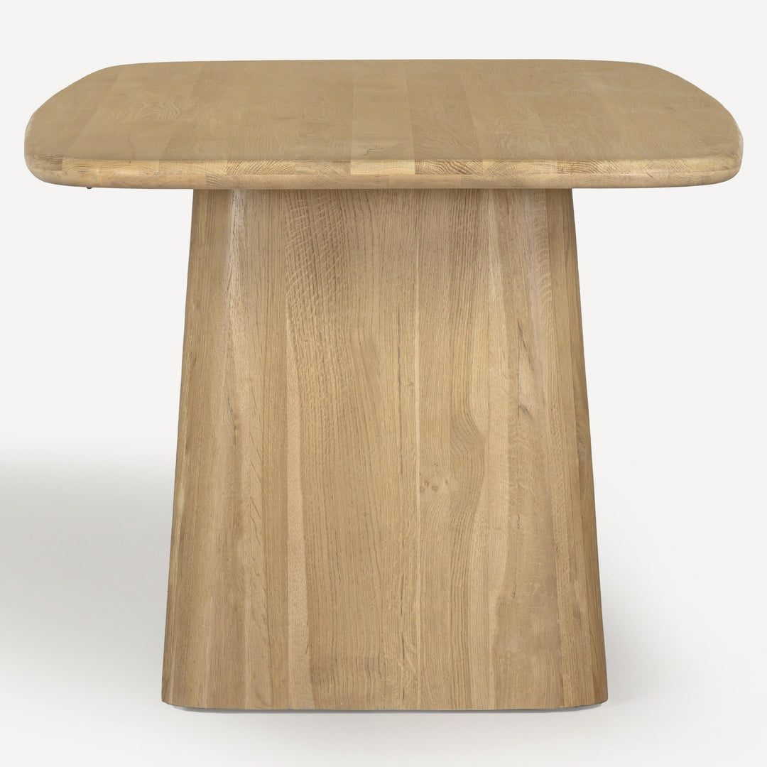 Eco-Charm Oak Dining Table - Graceful Contours