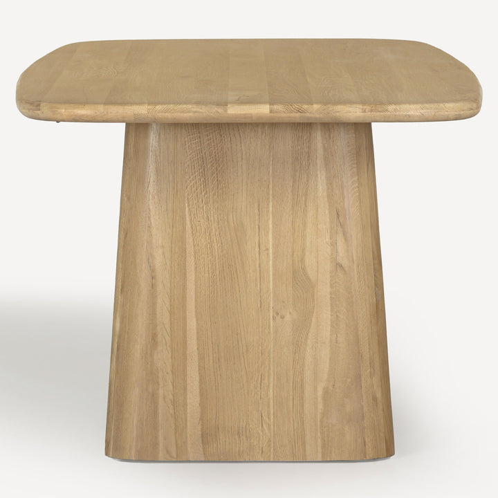 Eco-Charm Oak Dining Table - Graceful Contours