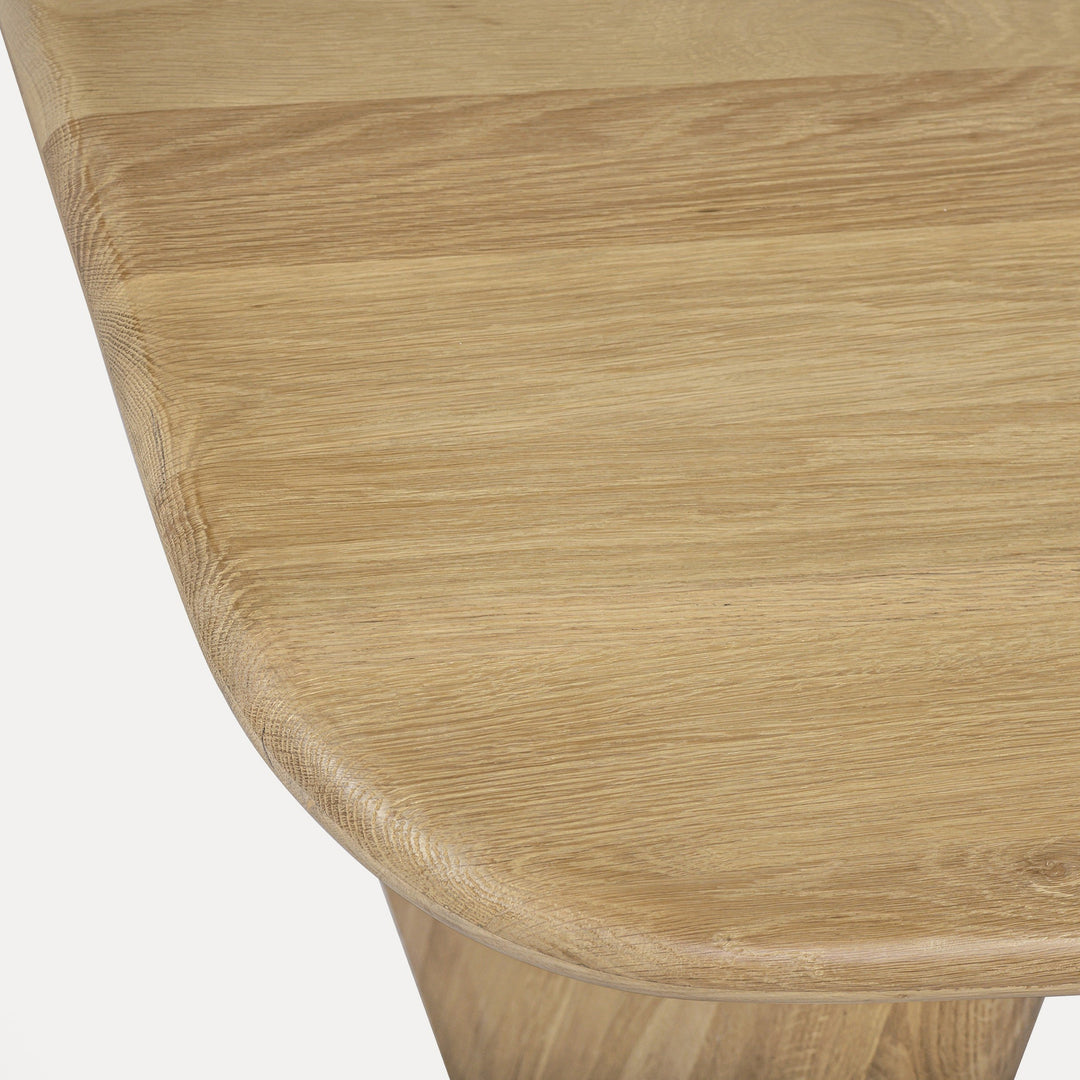 Eco-Charm Oak Dining Table - Graceful Contours