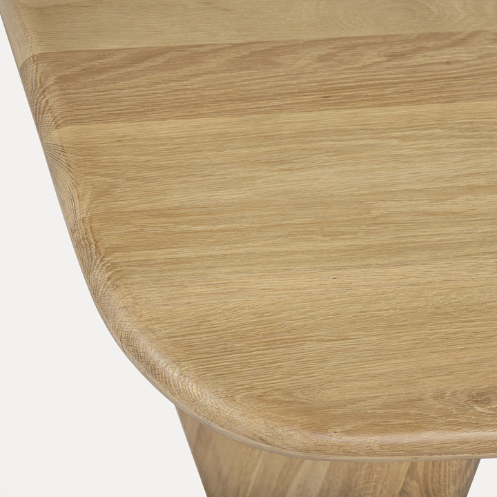 Eco-Charm Oak Dining Table - Graceful Contours