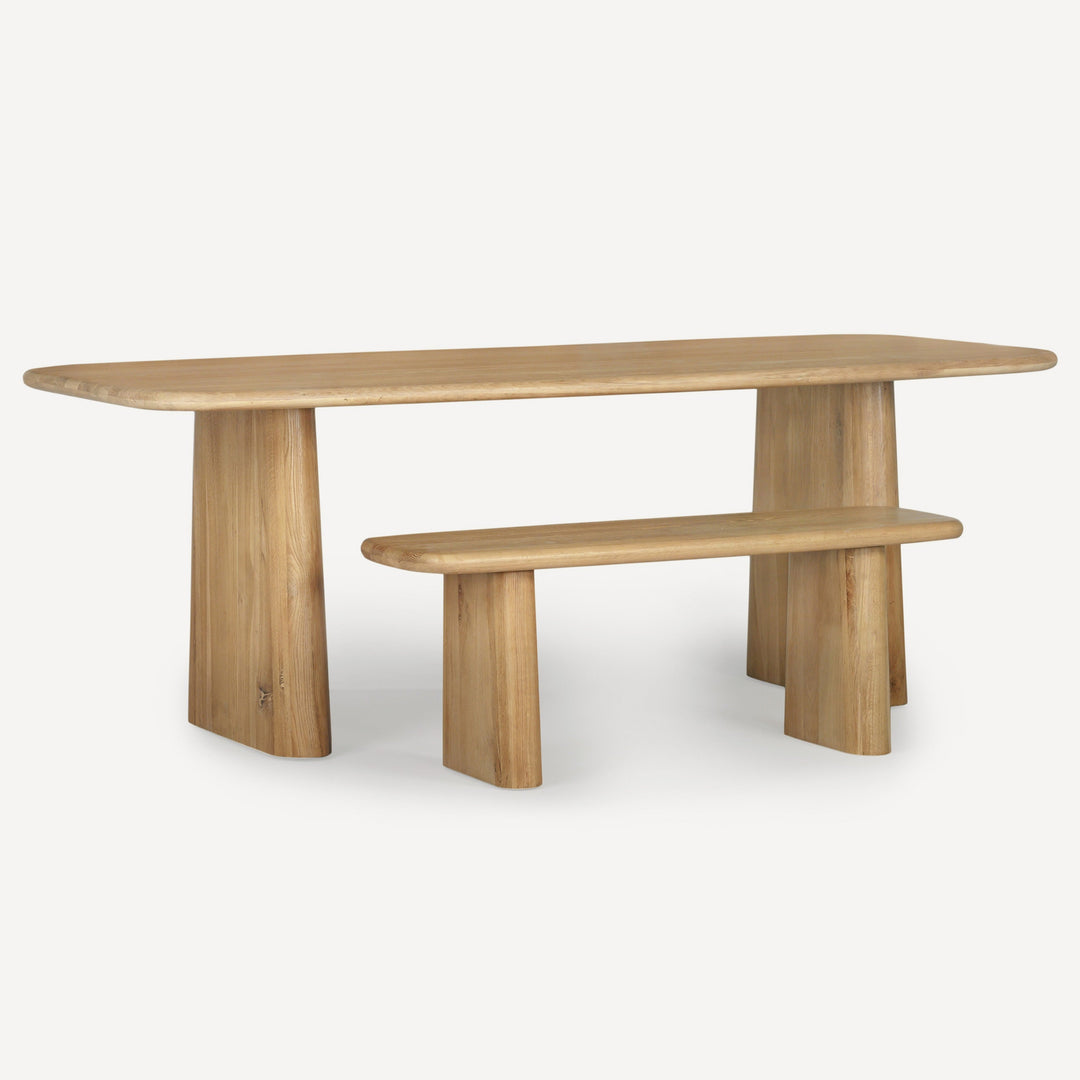 Eco-Charm Oak Dining Table - Graceful Contours