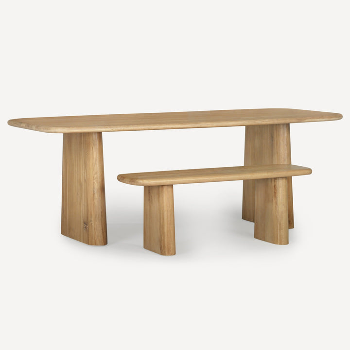 Eco-Charm Oak Dining Table - Graceful Contours
