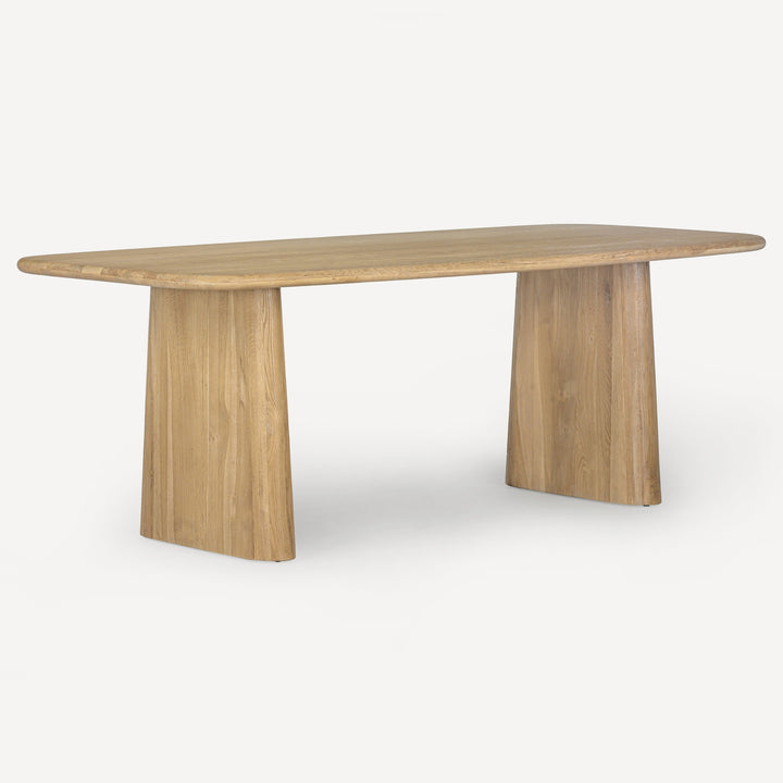Eco-Charm Oak Dining Table - Graceful Contours