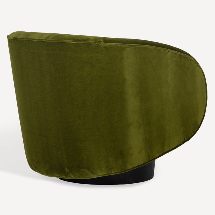 Vogue Velvet Spinning Lounge Chair - Oak
