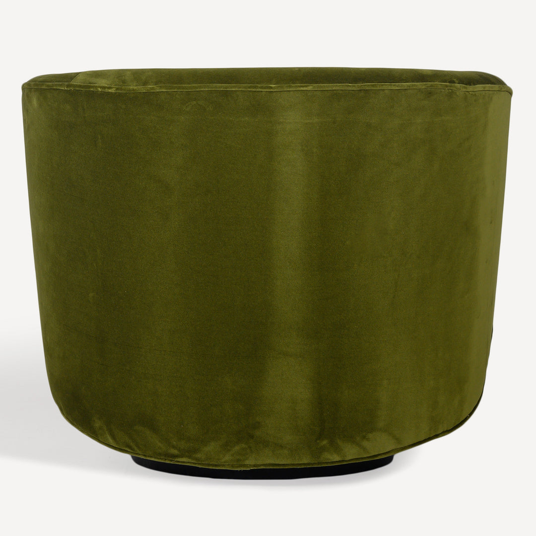 Vogue Velvet Spinning Lounge Chair - Oak