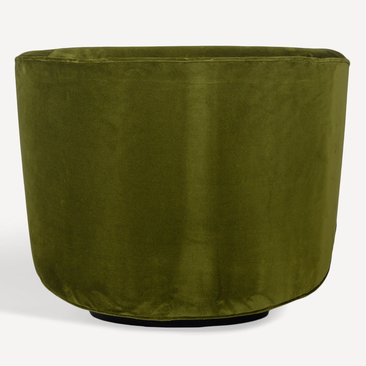 Vogue Velvet Spinning Lounge Chair - Oak