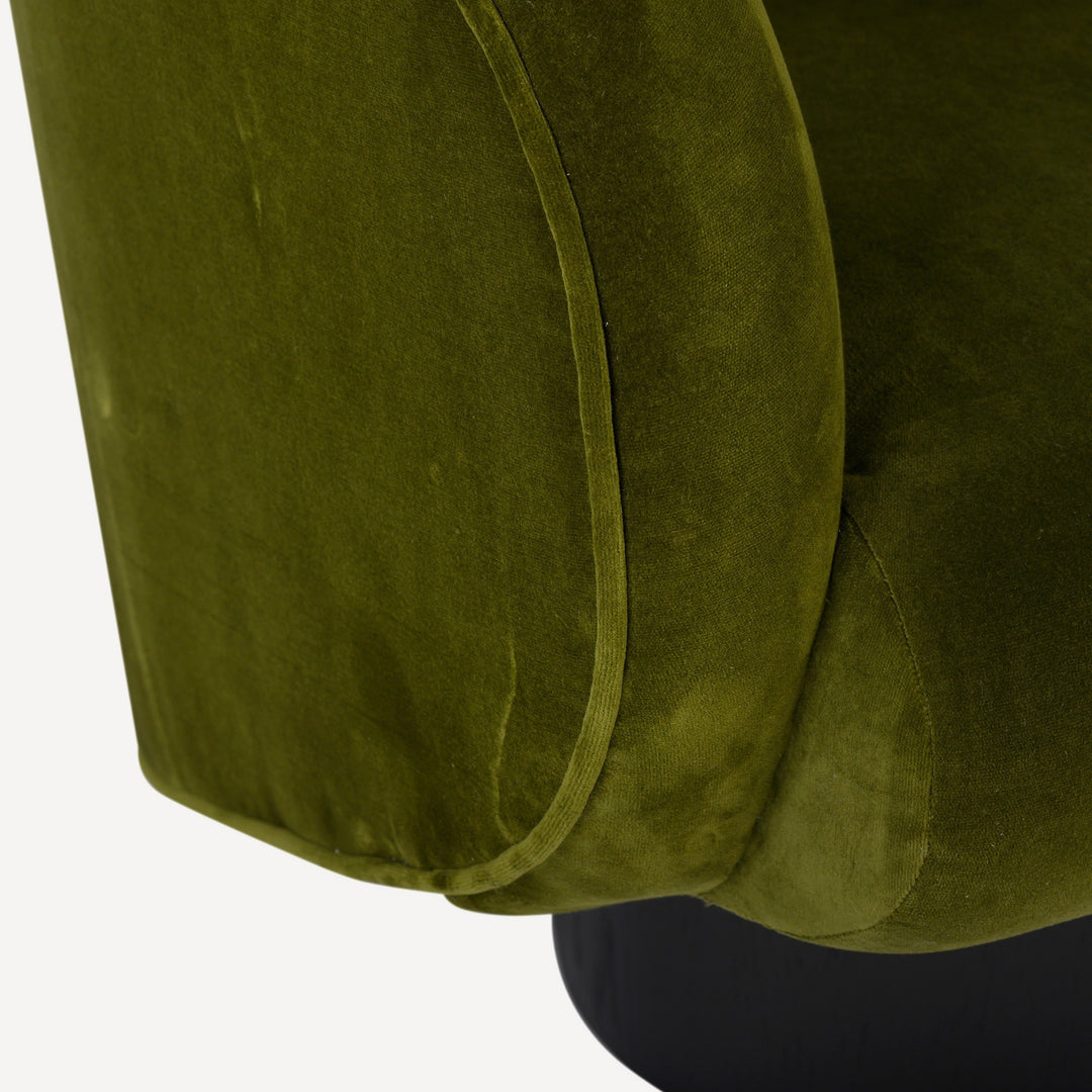 Vogue Velvet Spinning Lounge Chair - Oak