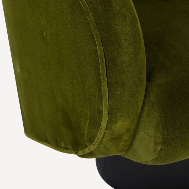 Vogue Velvet Spinning Lounge Chair - Oak