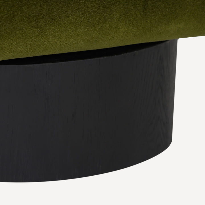 Vogue Velvet Spinning Lounge Chair - Oak