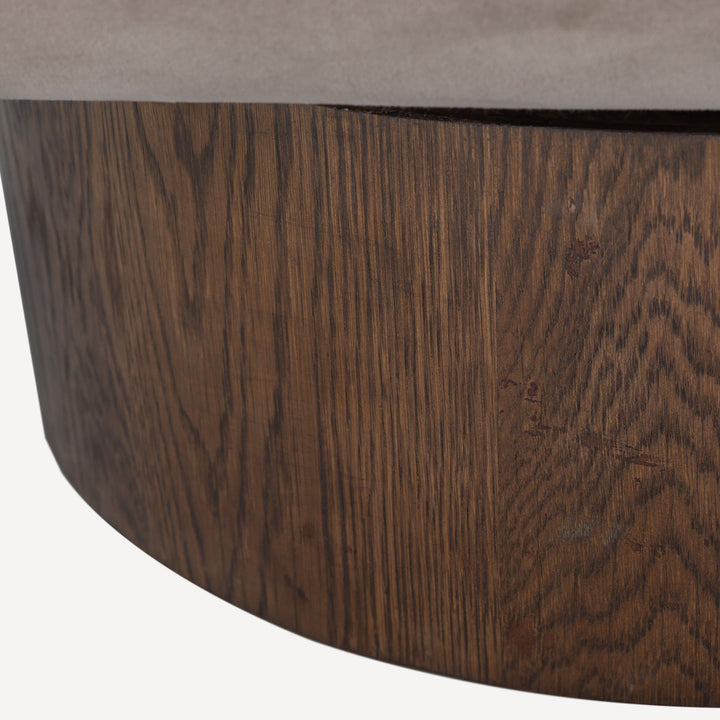 Revolve Oak Velvet Rotunda Swivel Chair