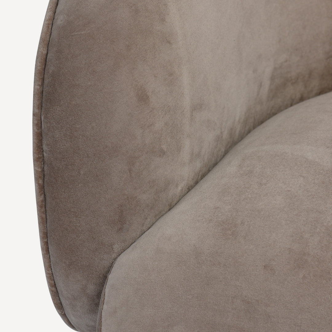 Revolve Oak Velvet Rotunda Swivel Chair